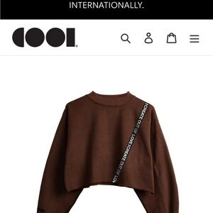 NWOT COOL Mocha Cropped Women's Sweatshirt